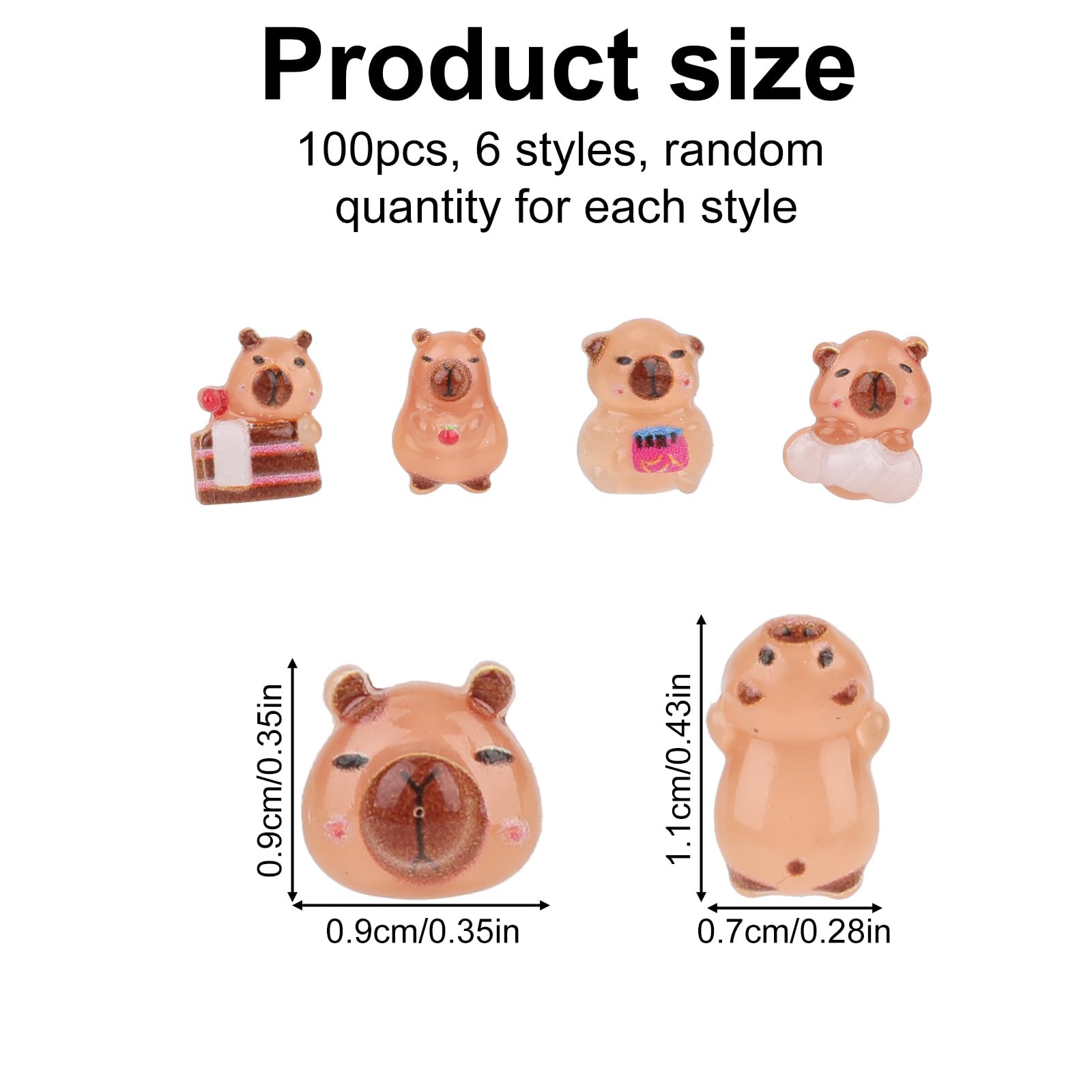 lasuroa 100pcs Mini Capybara Figurines - Image 2