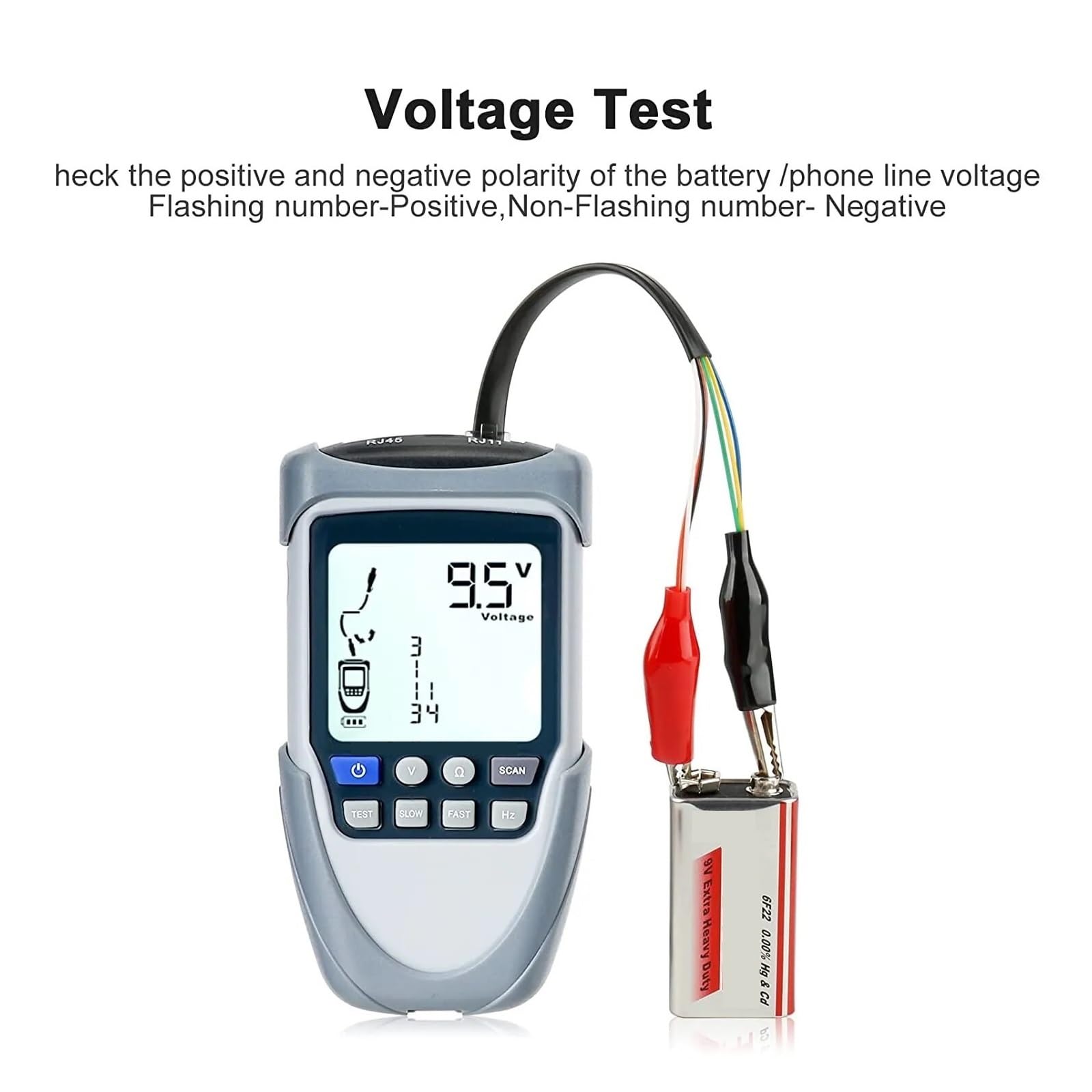 Tester for Cavi di Rete Localizzatore Linea LAN Test Poe Tracciamento Cavi Digitalizzati Controllo del Cavo Ethernet del Punto di Interruzione Leggero E Portatile(ET613)