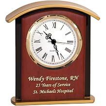 AllGiftFrames Shelf Clock Etched Gold Service Award Gift Company Years of Service Awards Colorfill Etching 5 10 15 20 Employee Month Anniversary Corporate Business Program