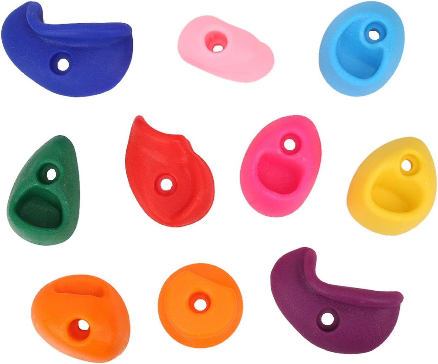 Salaty Rock Climbing Holds, Rock Wall Holds Large Rock Climbing Holds Rock Wall Grips Kit Multi‑Colored for Kids for Outdoor for Indoor(Pack of 10 Medium)