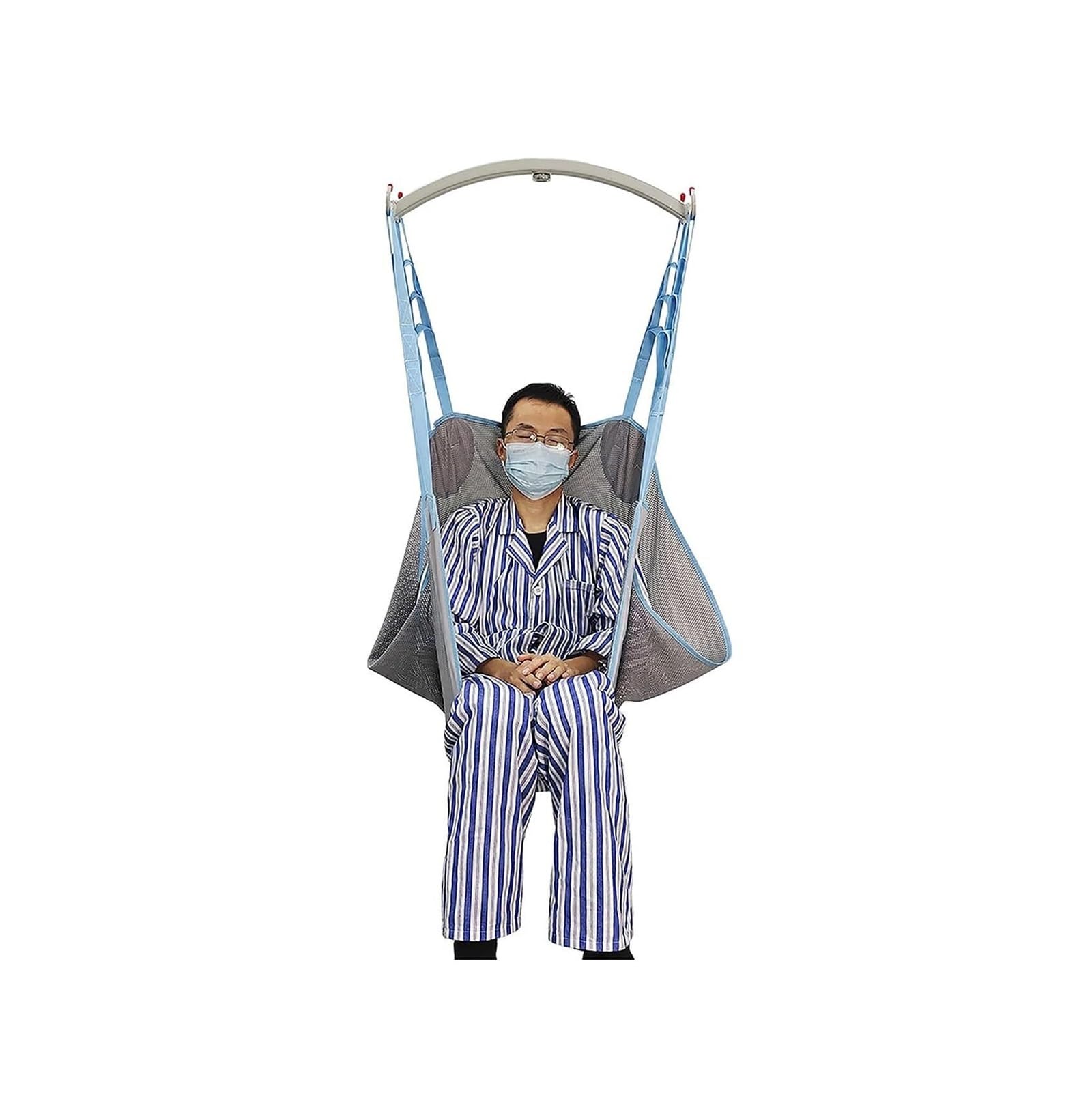Arnés de Transferencia con Abertura para Higiene - Arnés de Levante Completo en Malla Transpirable para Ancianos y Cuidados en el Hogar, Compatible con Grúas de Paciente, Capacidad 230 kg