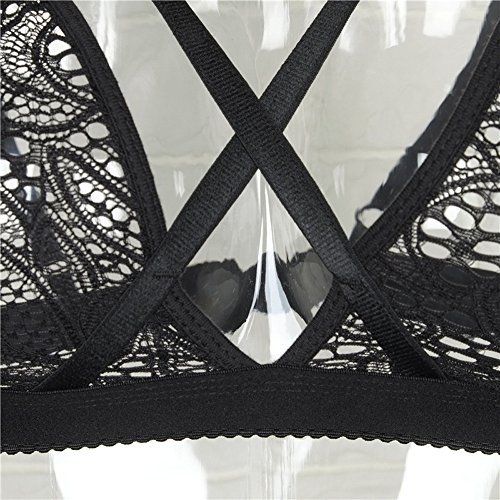 callmo BH Damen Mit BüGel 2 gepolsterte Push-up-BHS mit Bügel Spitze B-Cup Vorgeformte Schwarze und weiße Dessous Sexy… – Bild 3