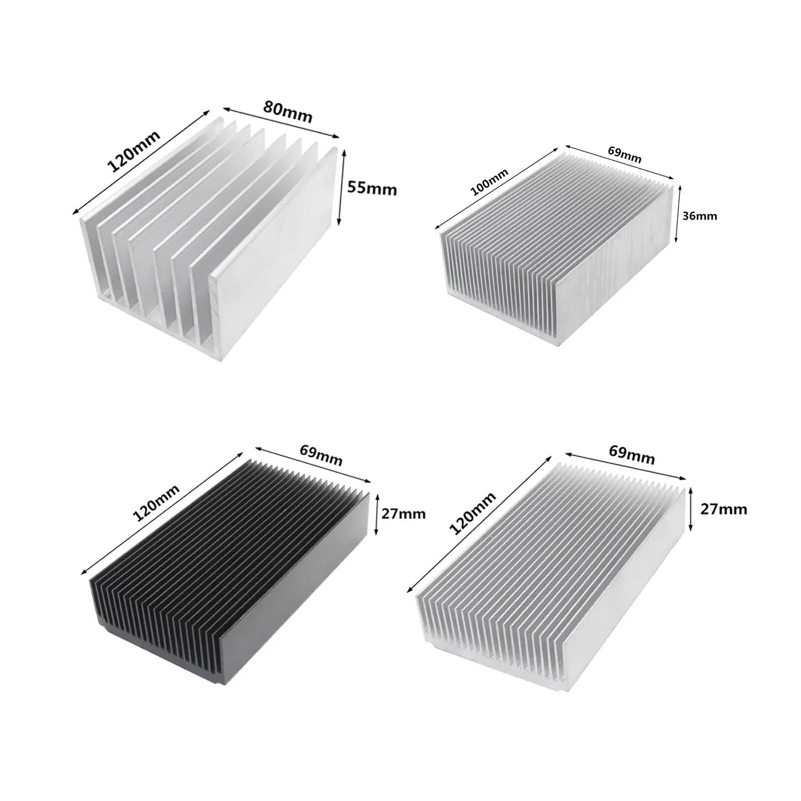 Dispositivo di Raffreddamento del dissipatore Calore radiatore in Alluminio estruso for la dissipazione Circuito Integrato LCD Chip elettronico LED(150x69x36mm)