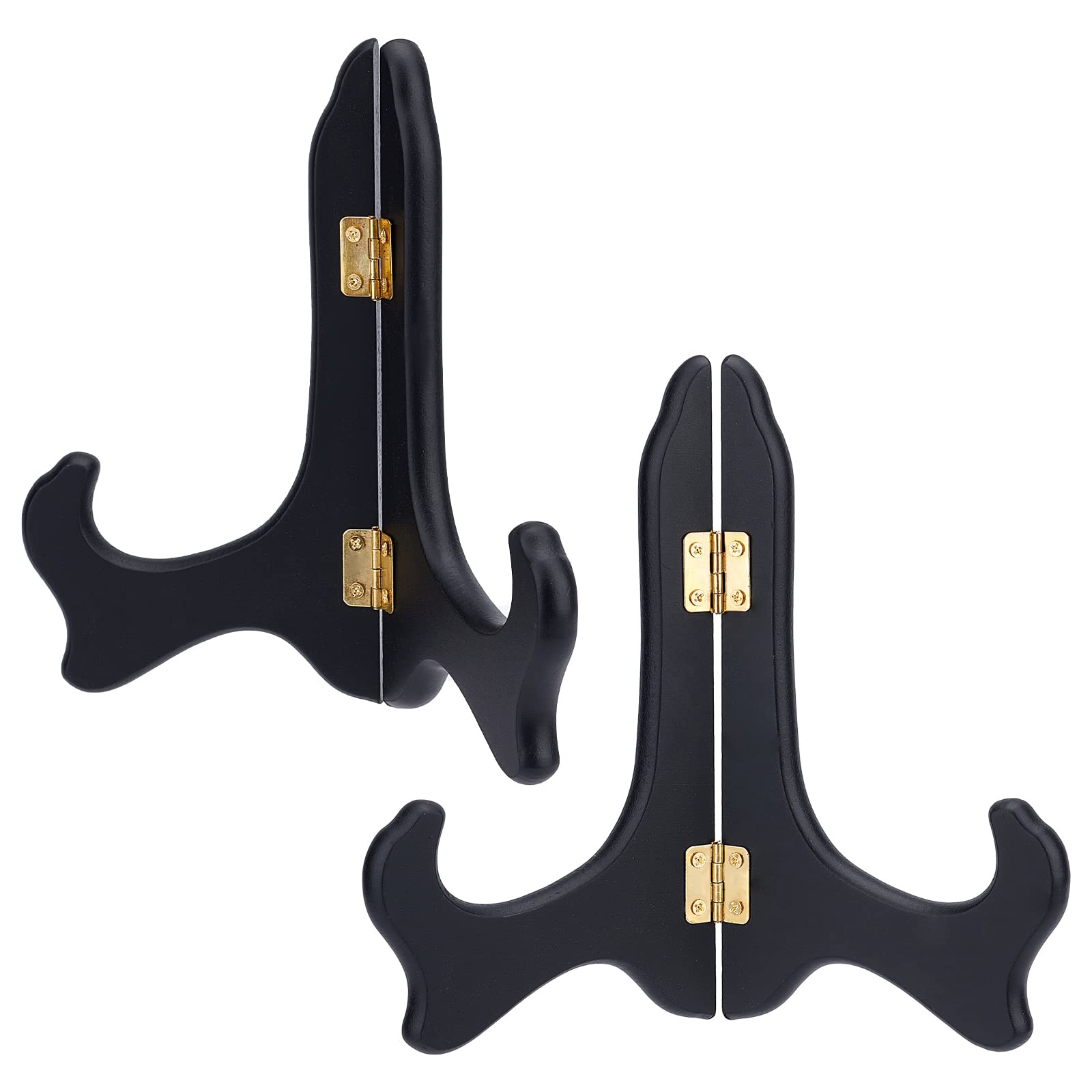 GORGECRAFT 2 Packs Wooden Display Stand Black Easels Plate Holders for Home Displaying Picture Photo Books Weddings Birthday Table Decoration Racks 6