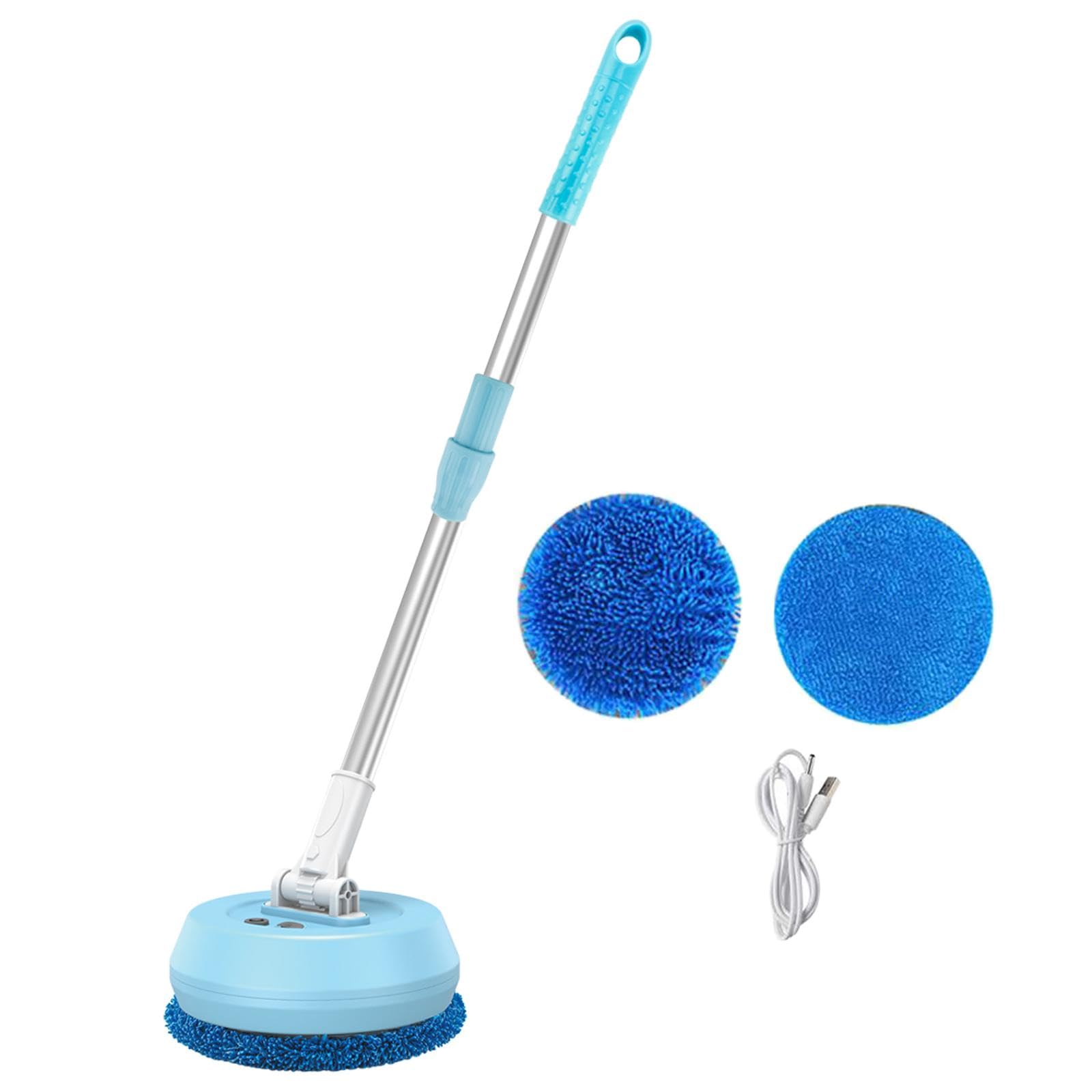 Baoblaze Lucidatrice elettrica Senza Fili, idropulitrice a Secco a Manico Lungo, lavapavimenti per spolverare soffitti, pareti di finestre, Porte, Blu
