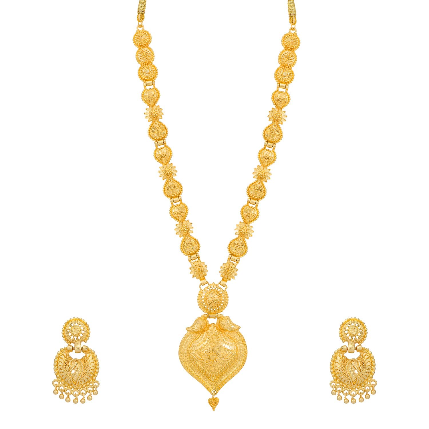 Shostopper by Sukkhi 18k Gold Plated Traditional Long Necklace with Earring Jewellery Set (B0C4FJB2LT) Amazon Price History, Amazon Price Tracker