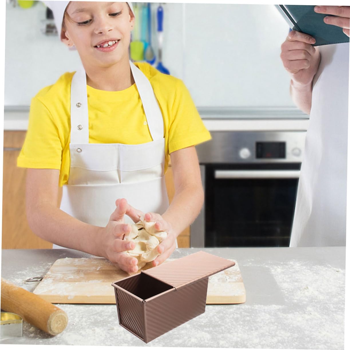 IMIKEYA Antihaft Brotform mit Deckel aus Kohlenstoffstahl Rechteckig 2 Stück 25cm für Brotbacken und Toasten zu Hause und Professionellen Einsatz
