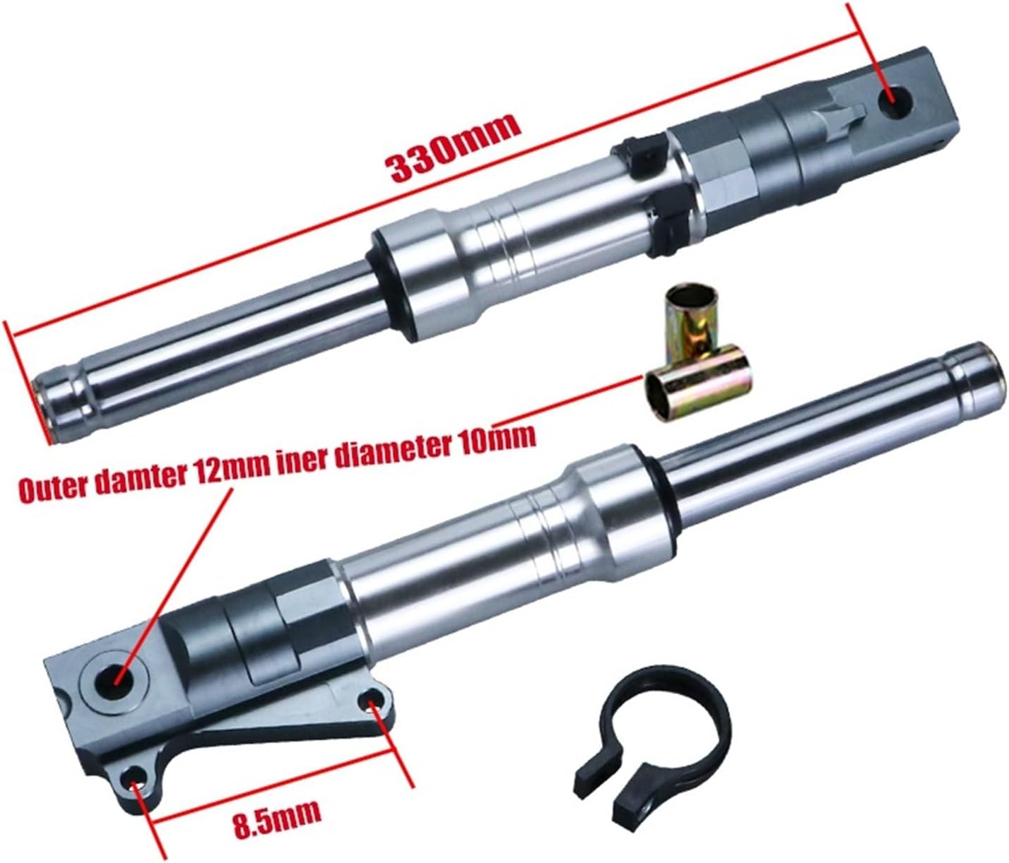 Front Forks 330mm AF18 AF27 AF28 ZX AF34 35 Racing Shock Absorbers Tuning Dio 50 Perfomance Scooter Part(Silver Gold)