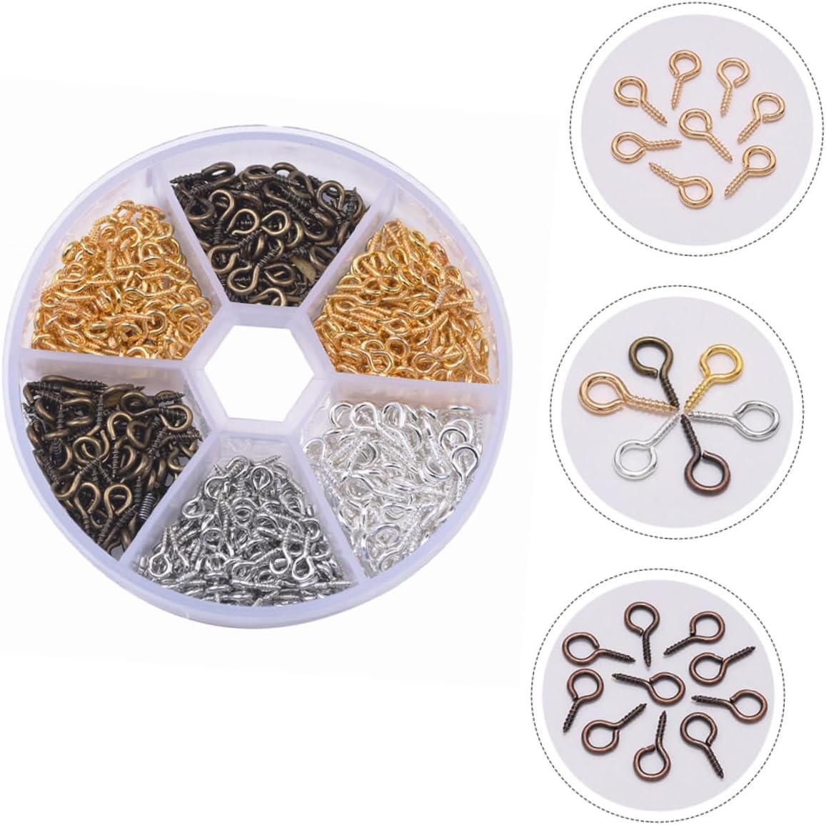 POPETPOP 1800pcs Screw Eye Pin Hooks for Jewelry Making Versatile and Easy Use Clasp Hooks for Pendants Necklaces Earrings and Crafts for Creative Art Projects