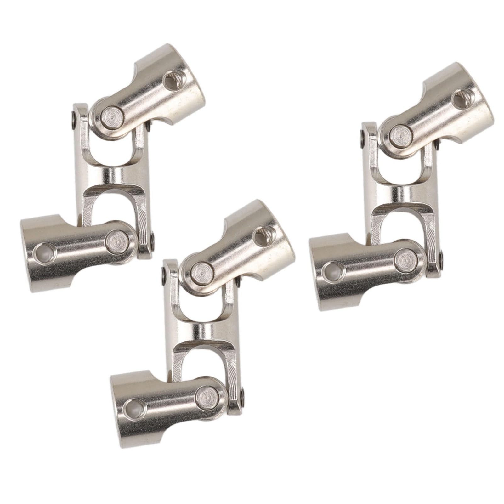 Eje de junta universal RC de 8 mm a 8 mm, conector de dirección de acoplamiento de acero giratorio de 3 secciones para coche RC, barco, 3 uds.