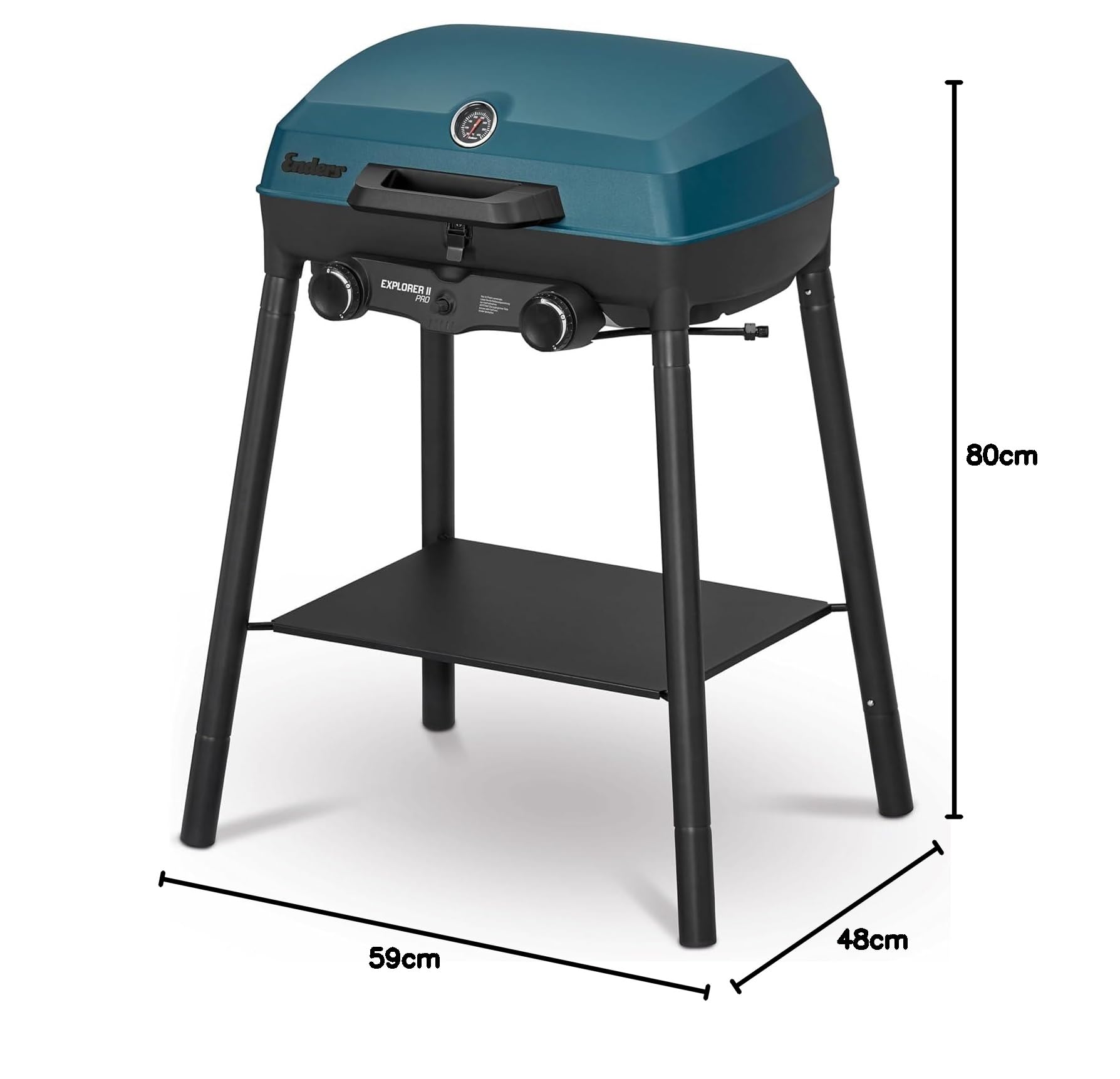 Enders Explorer II PRO Barbecue a Gas, Griglia a Gas da Campeggio, Portatile, da Esterno, Griglia Portatile a 2 Fuochi in Acciaio Inox, Multifunzionale e Facile da trasportare #210833