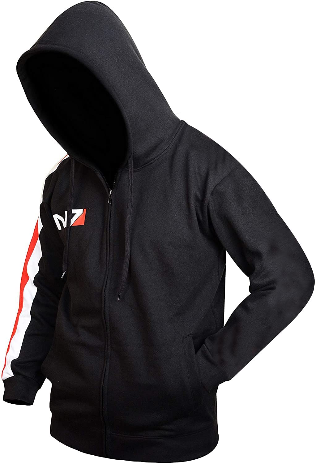 LP-FACON Veste à capuche en polaire pour homme - Costume de jeu vidéo - Noir