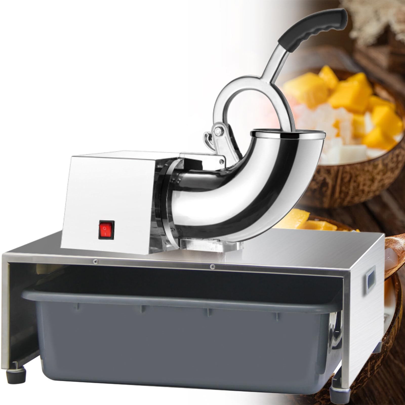 Machine à glace électrique en acier inoxydable, 100 kg/h, avec boîte de rangement à glace, pour usage domestique et commercial