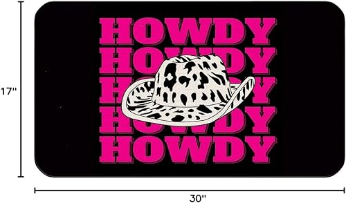 Miniatura 3 de BXFAHZJ Tapete para puerta de sombrero de vaquera con estampado de leopardo rosa intenso, 17 x 30 pulgadas, para interiores y exteriores, decoración