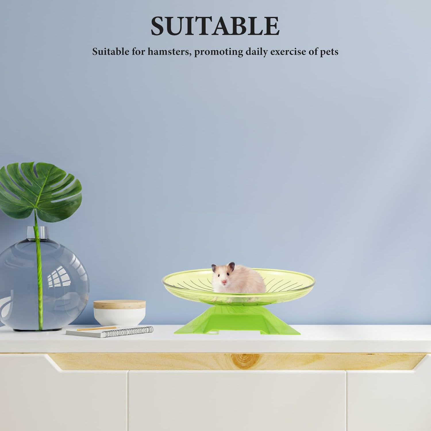 Silent Hamster Exercise Wheel 24cm Small Silent Running Pet Wheel with Dual-Bearing for Gerbils Dwarf Hamsters Indoor Small Animal Fitness