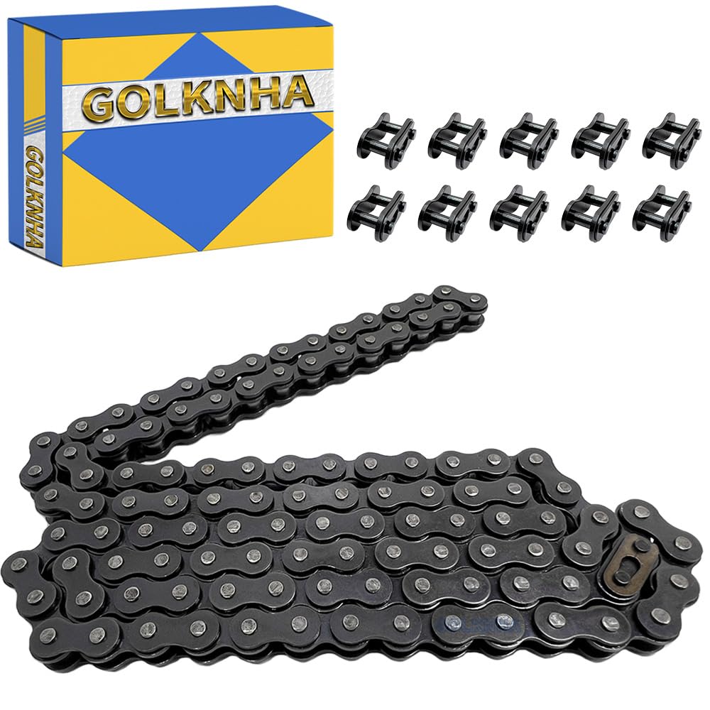 GOLKNHA 415H-110L Heavy Duty Chain with 10 Connector Links for 49cc, 60cc, 66cc, 80cc 2-Stroke Motor Motorized Bicycle Bike Motorized Bike Chain