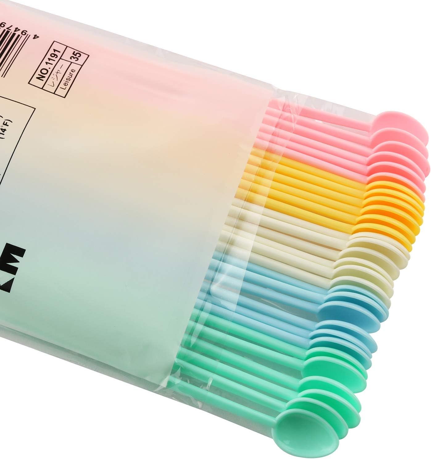 60PCS Candy Color Plastic Mini Coffee Tea Beverage Blender Plastic Disposable Coffee Tea Beverage Stirrers Spoon Sticks Adjusting Sauce Disposable Stick Tool