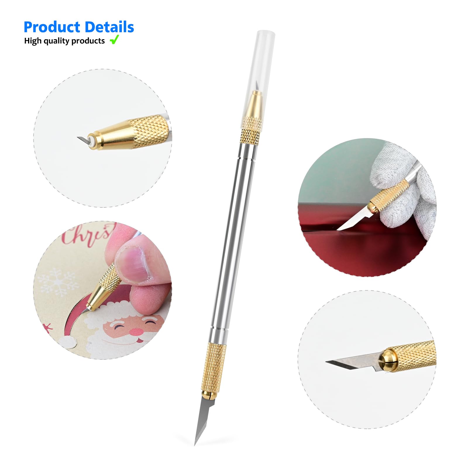 EHDIS Double Head Precision Hobby Knife Set 360 Degree Swivel Blade Craft Cutting Knife with Replacement Blades for Art, Working-Stencil, Scoring, Scrapbooking, Architecture Modeling, Crafting