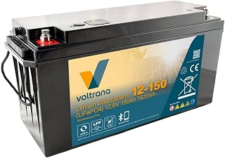 LiFePO4 150Ah Lithium Batterie 12V Solar-Batterie Solarakku | 1920Wh, Anschluss F12 (M8), Schutzklasse IP65, absolut wartungsfrei, mit Bluethooth & Heizung
