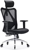 SIHOO M18 Office Chair Ergonomic Desk Chair, Breathable Mesh Design High Back Computer Chair, Adjustable Headrest and Lumbar Support, Upgraded to Rollerblade Wheels (Black) - 1