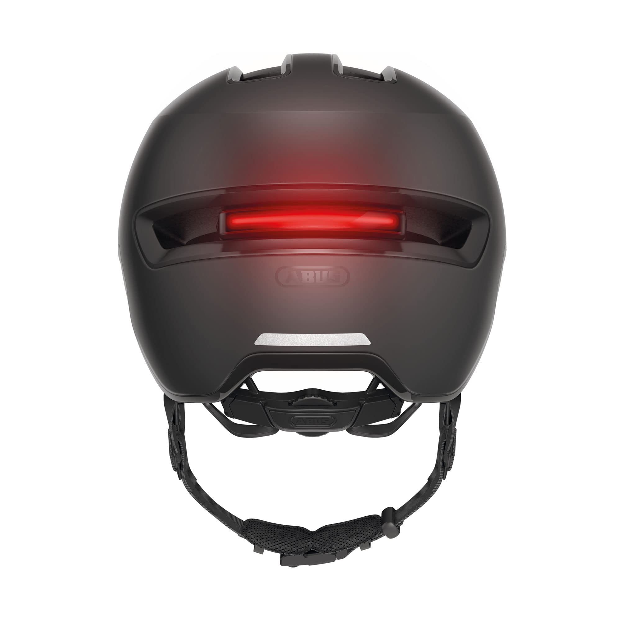 ABUS Kask miejski HUD-Y ACE - stylowy kask rowerowy z daszkiem i magnetycznym, ładowalnym tylnym światłem LED - dla mężczyzn i kobiet
