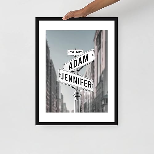 Miniatura 5 de Impresión personalizada de letrero de calle  Impresión artística personalizada de letrero de calle Lovers Crossroads  Regalo de boda personalizado,