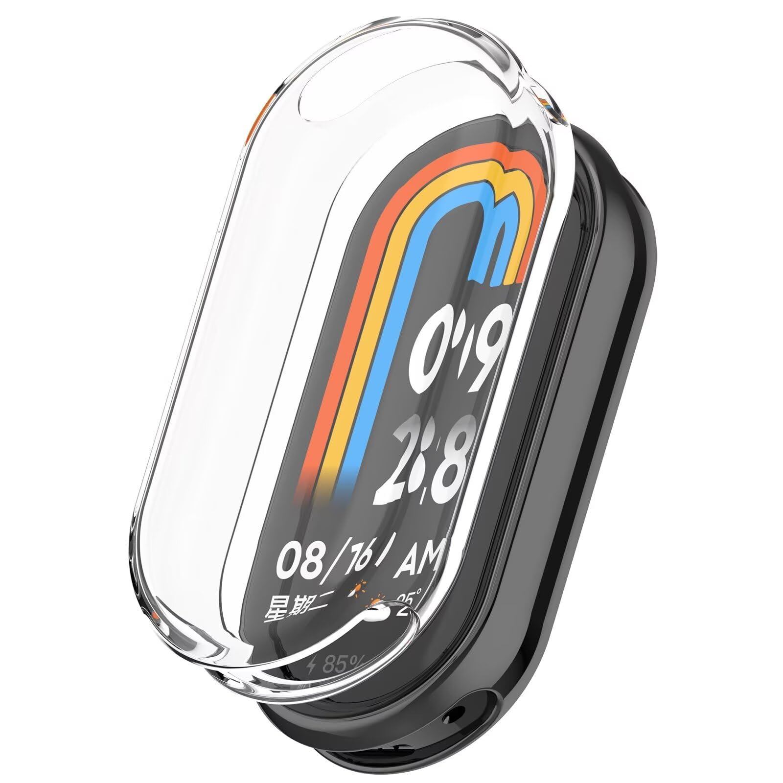 Etui kompatybilne z Xiaomi Smart Band 9, smukłe i miękkie TPU odporne na upadki, odporne na zarysowania, etui ochronne na zegarek kompatybilne z Xiaomi Smart Band 9. (przezroczysta biel)