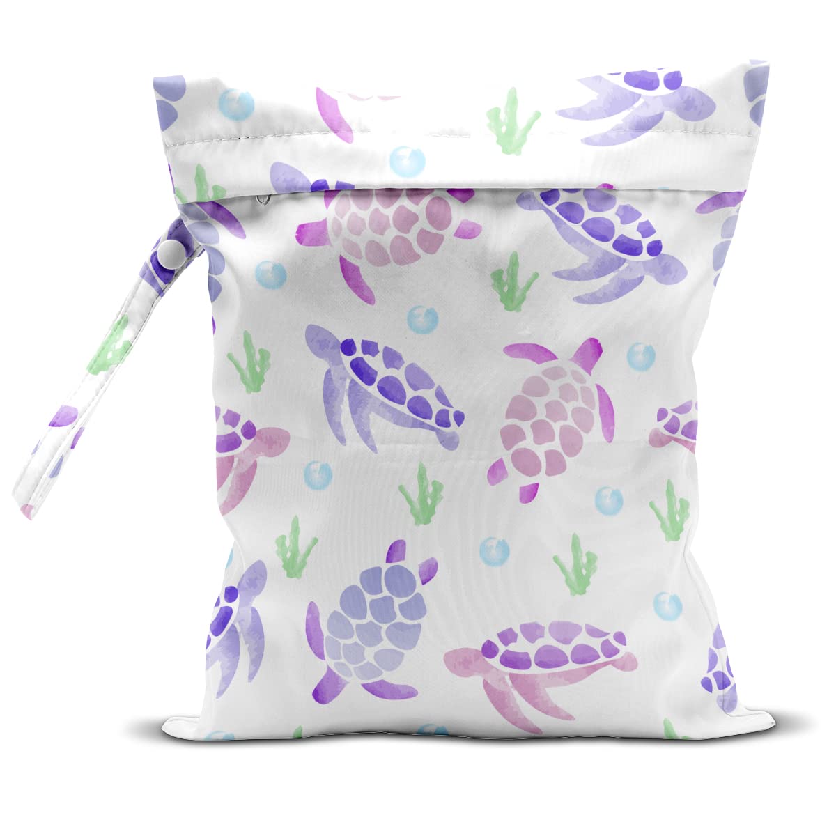 Wet Bag, Wet Dry Bag, Wet Bag for Swimsuit, Travel, Beach, Pool, Stroller, Diapers, Dirty Yoga Gym Clothes, Makeup Bag, Waterproof Reusable Beach Bag Anchor Sea Turtle Pirate Blue-image-21