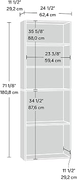 Sauder Beginnings 5-Shelf Bookcase, Bookshelf with Adjustable Storage Shelves, in Brook Cherry