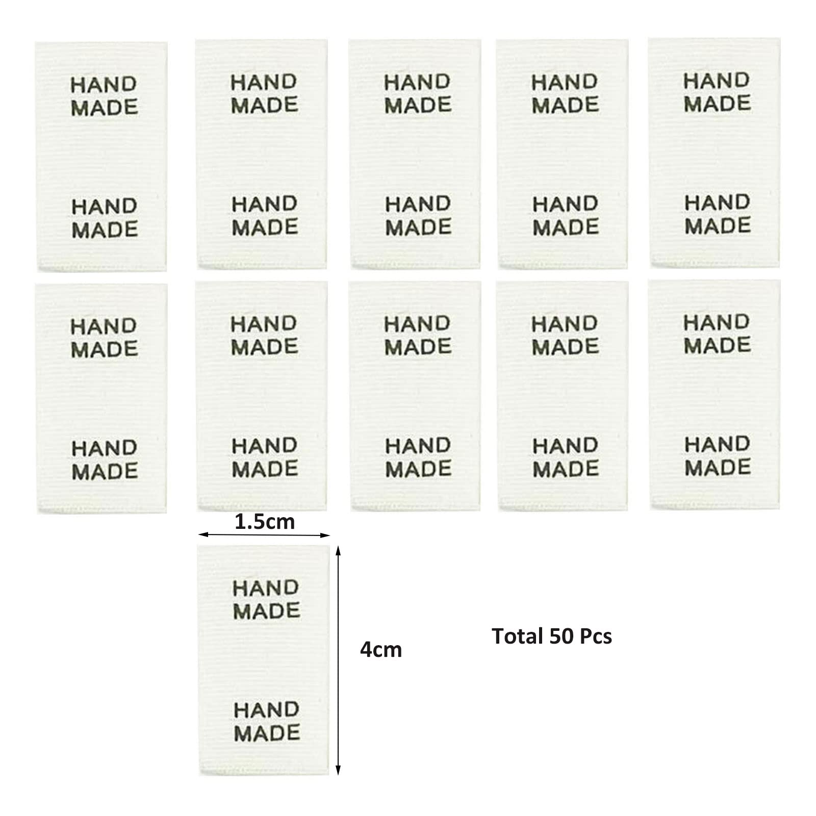 Pack of 40 Mini PU Leather Label Handmade Tag Label Handmade Embossed Tag with 50 Clothing Sewing Labels Woven Sewing Labels - Image 3