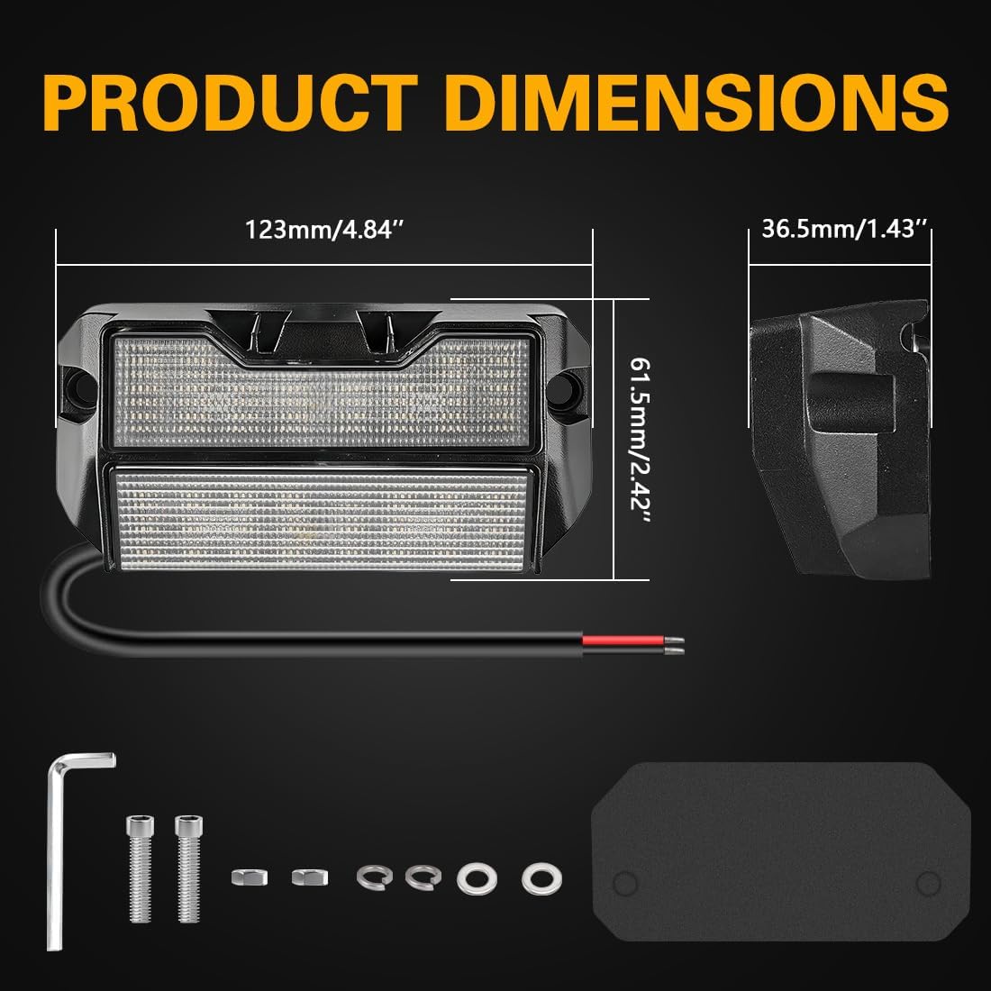 2PCS LED RV Porch Light 5 Inch RV Exterior Light 2420 LM White and Amber Colour RV Outdoor Lights Black Aluminum Housing for RVs Trailers Travel Campers SUV Truck (2PCS 5 Inch RV Lights)