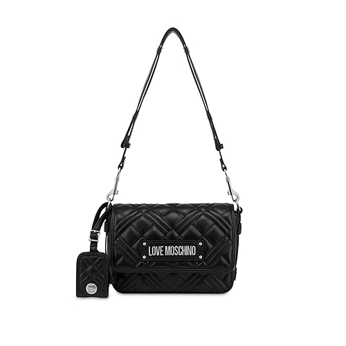 Love Moschino BORSA QUILTED PU NERO GALV.NIKEL