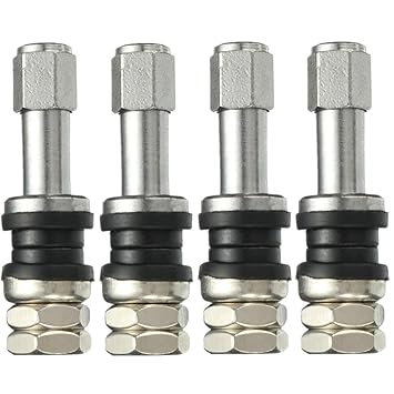 WorldCare 4XUniUniversal TR43E Metal Clamp-in Tubeless Tyre Tire Wheel Schrader Valve