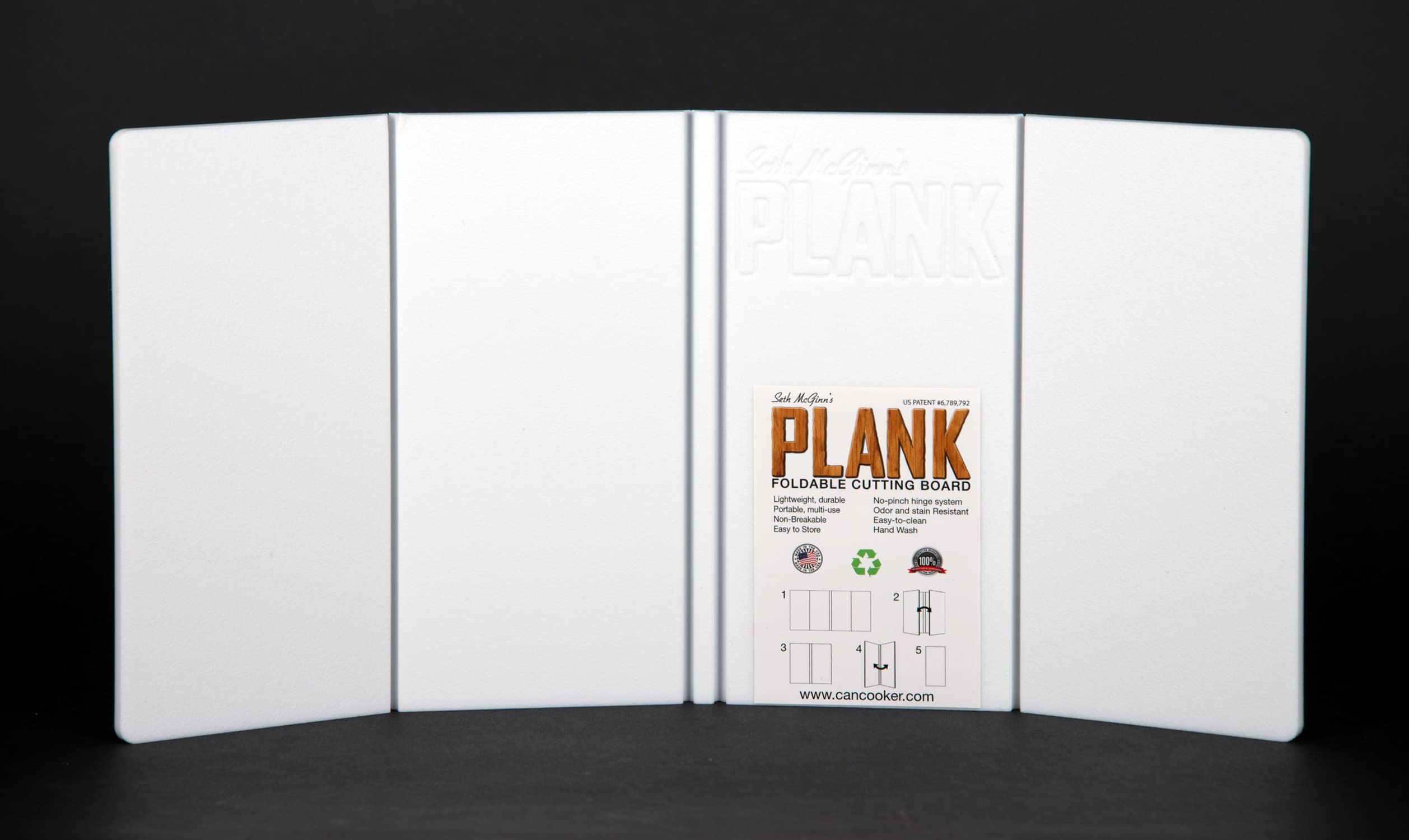 CanCooker Plegable Tabla de Cortar de Madera, Color Blanco, 8 "x 16"