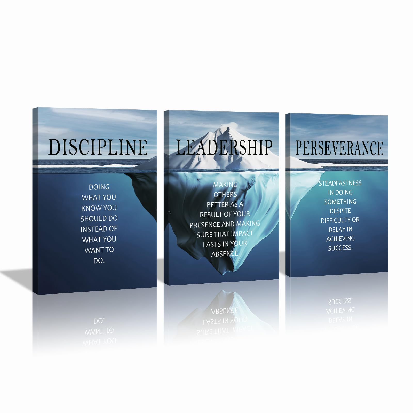 BWSPACE Motivational Wall Art Iceberg Inspirational Posters Success Poster Perseverance Quote Wall For Office Artwork Bedroom Living Room Home