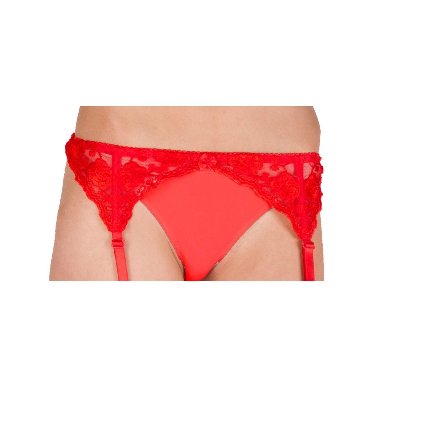 Mytoptrendz Women's Red Mytoptrendz®- Lace Garter Suspender Belts Slim Elasticated Adjustable Strap For Thigh High Stockings, Sexy Lingerie (, Small)