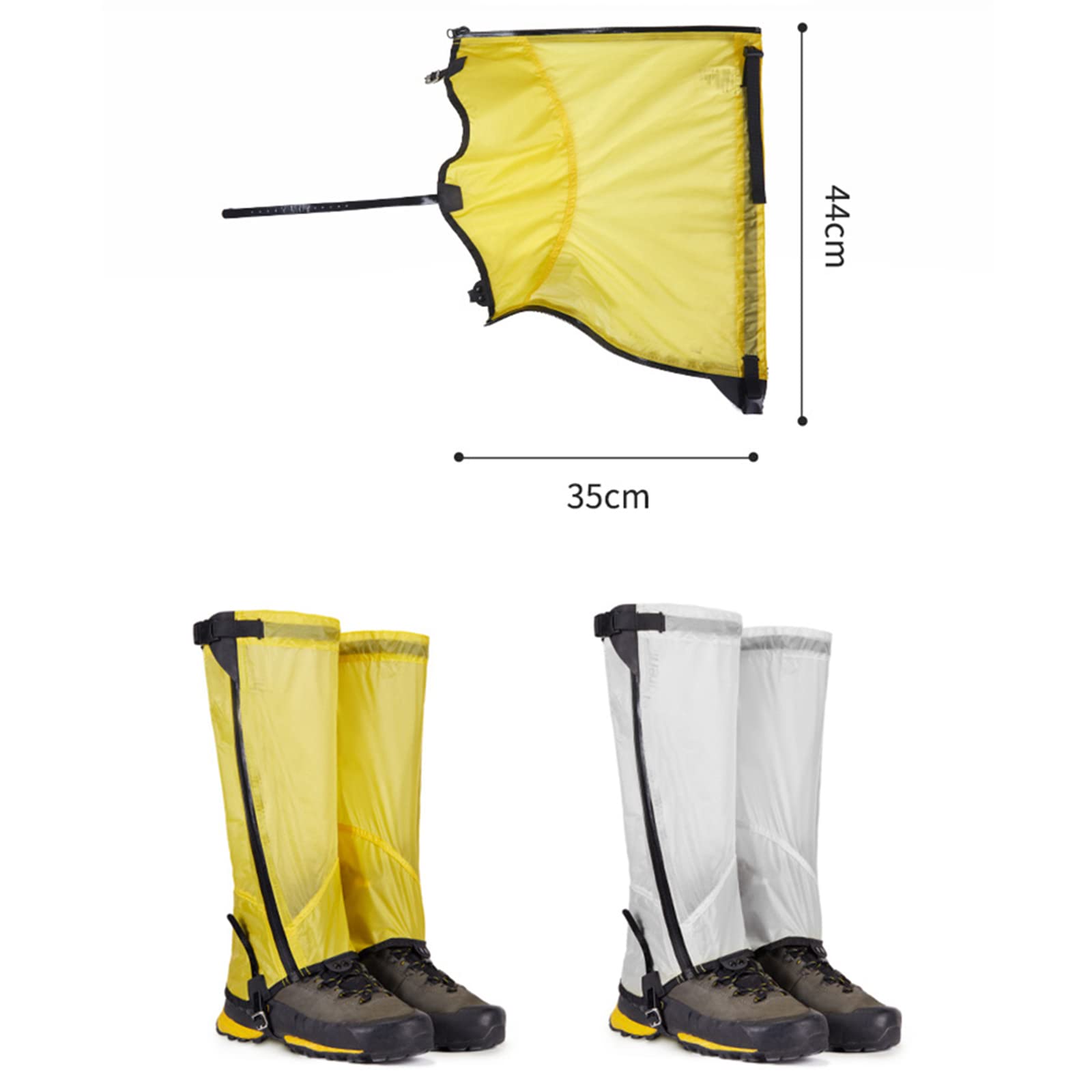 Guêtres de jambe imperméables et réglables, pour bottes de neige en plein air, camping, trekking, escalade, chasse, (gris, M)