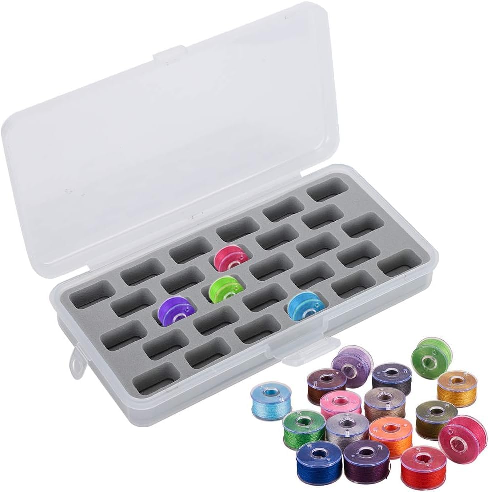 Reviews de Almacenamiento de materiales de bordado los mejores 5. 46 Caja de Carretes Vacíos de 28 Ranuras, Cubierta de Almacenamiento de Hilo de Material Plástico, Organizador de Bobina, Máquina de Coser, Herramienta de Reparación Y Reemplazo...