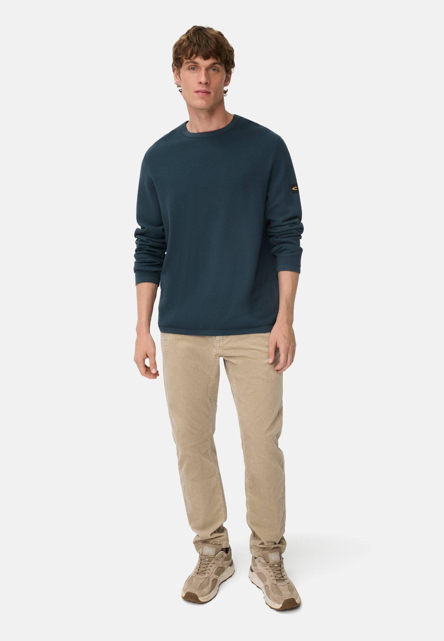 camel active Herren Pullover aus Reiner Baumwolle