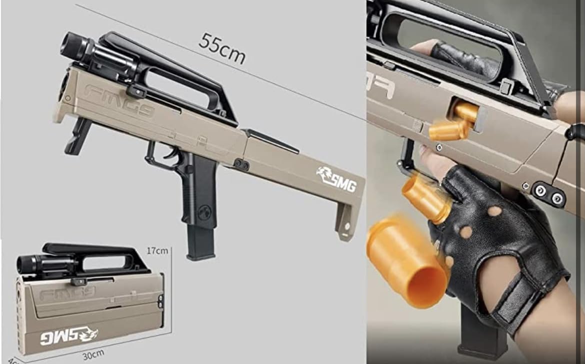 VSHISHX FMG9 Folding Toy Gun for Kids – Soft Bullet Blaster Toy