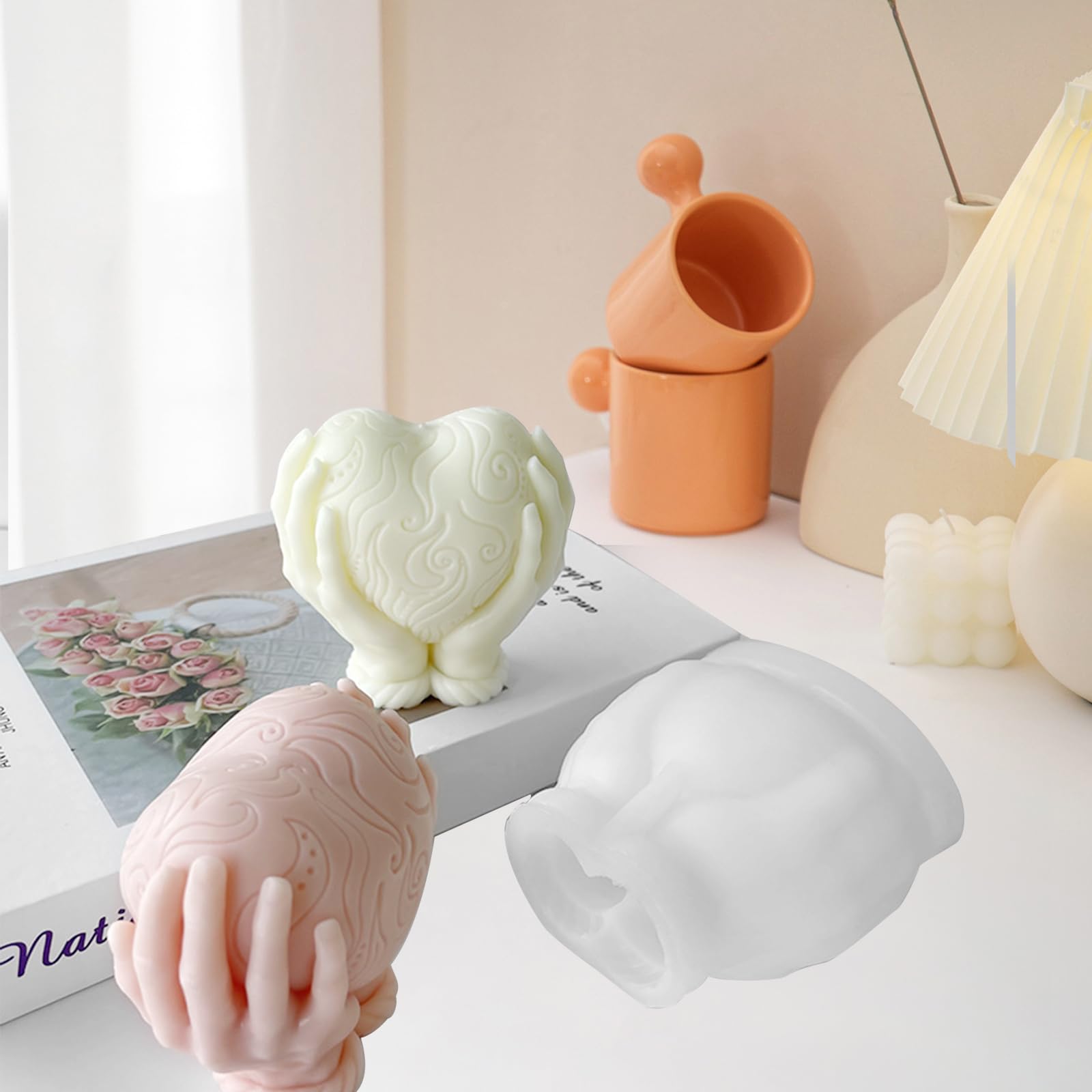 ZAKVOOR Hart Vorm Kaars Mold Met Base Valentijnsdag Hars Casting Siliconen Mal Voor Diy Aromatherapie Kaarsen Wax Gips Polymeer Klei Decoratie