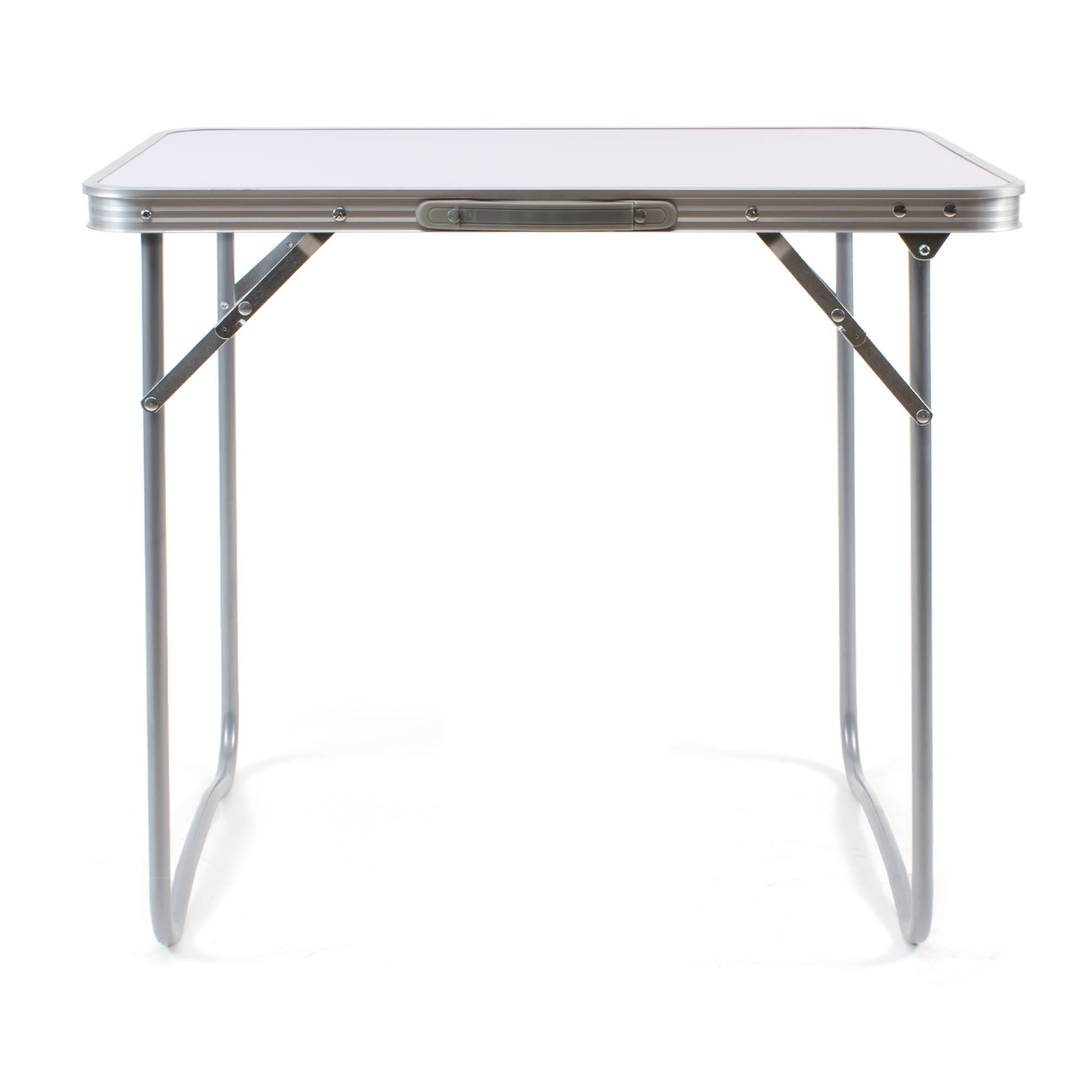 THE SECRET HOME - Mesa de Camping Plegable Multifuncional en Madera MDF y Acero - 70 cm x 50 cm x 60 cm - Color Blanco - Mesa Auxiliar para Jardín, Terraza, Balcón o Picnic
