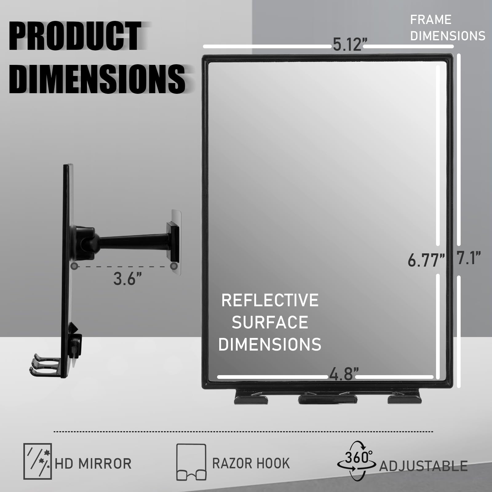 Shave in the Shower Mirror with Razor Holder -7