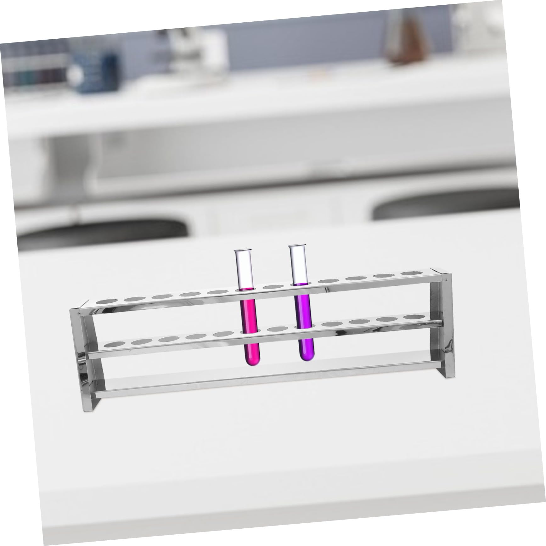 SEWACC Reagenzglasständer Industrielle Anwendungen und Wissenschaftliche Forschung für Robuster Edelstahl mit 12 Löchern Einfacher Transport Stabiles Gestell