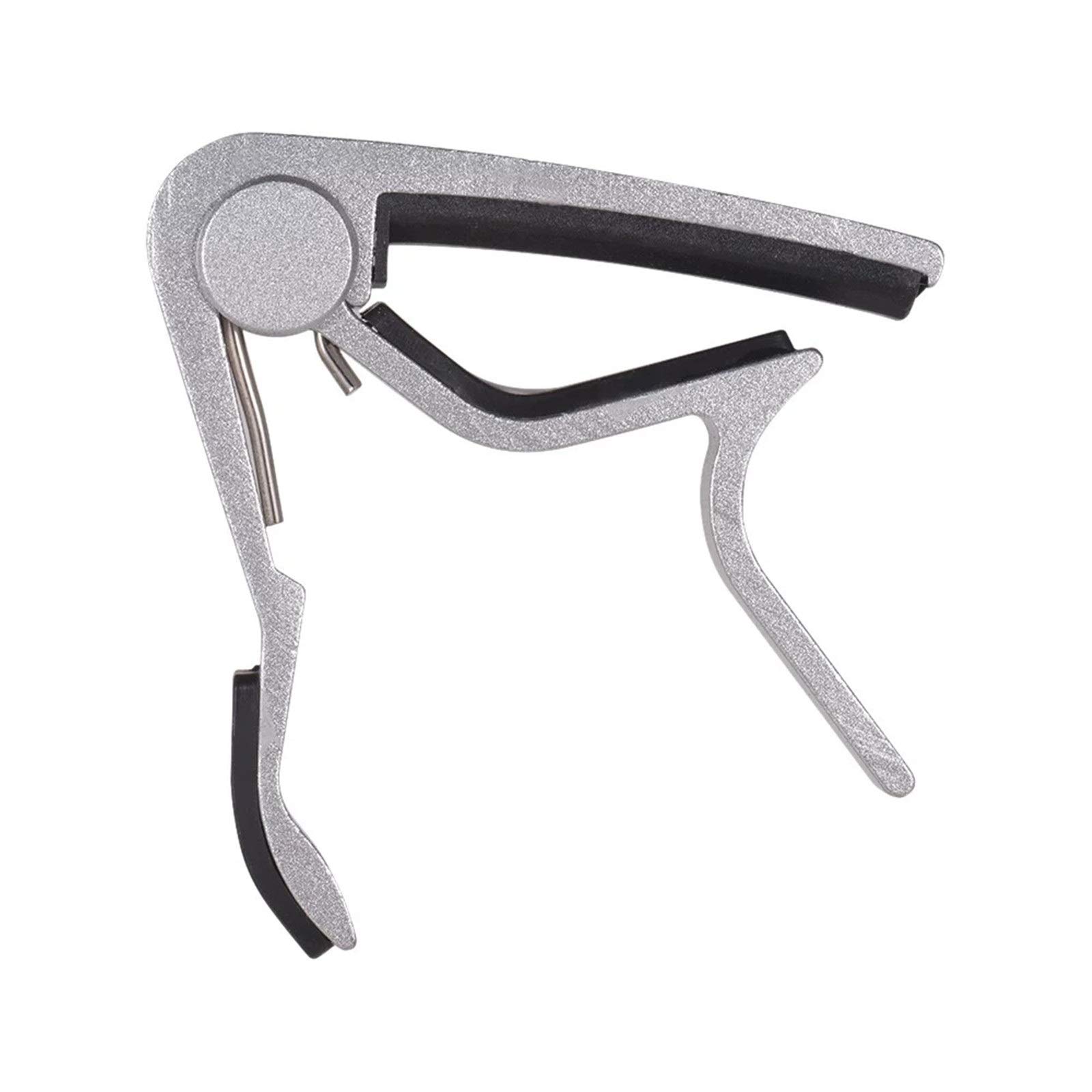 BAtlam Capotasto per Chitarra Acustica Lega di Alluminio a Cambio Rapido Morsetto per Capotasto per Chitarra con Una Mano (Color : Silver, Size : One Size) (Silver One Size)