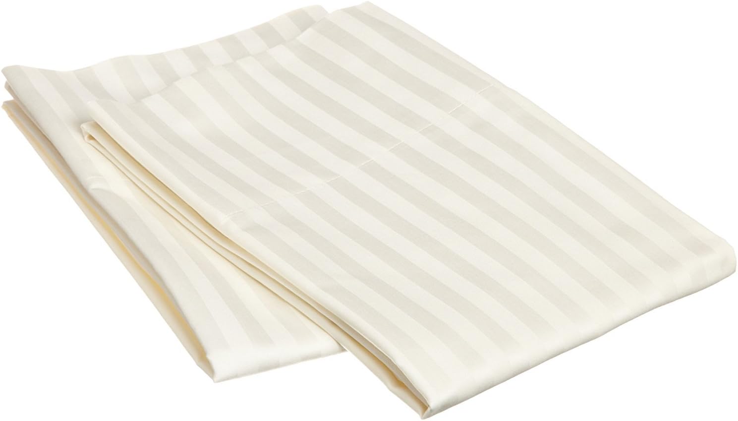 500 Thread Count Luxury 2 PC Pillow Cases Square/Continental/European Size 26" x 26"(Inches) -White Stripe. Dimension in CM (65 cm x 65 cm)