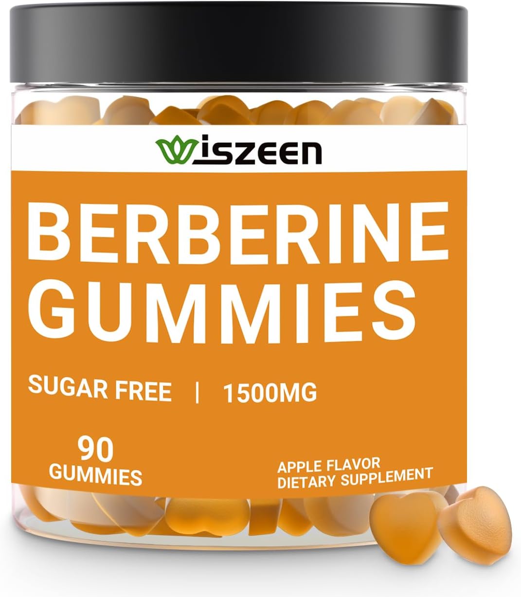 Berberine Gummies - 30 Servings - Berberine Supplement Gummies 1500mg with Ceylon Cinnamon, Sugar Free Berberine Gummy for Adults (90 Count)