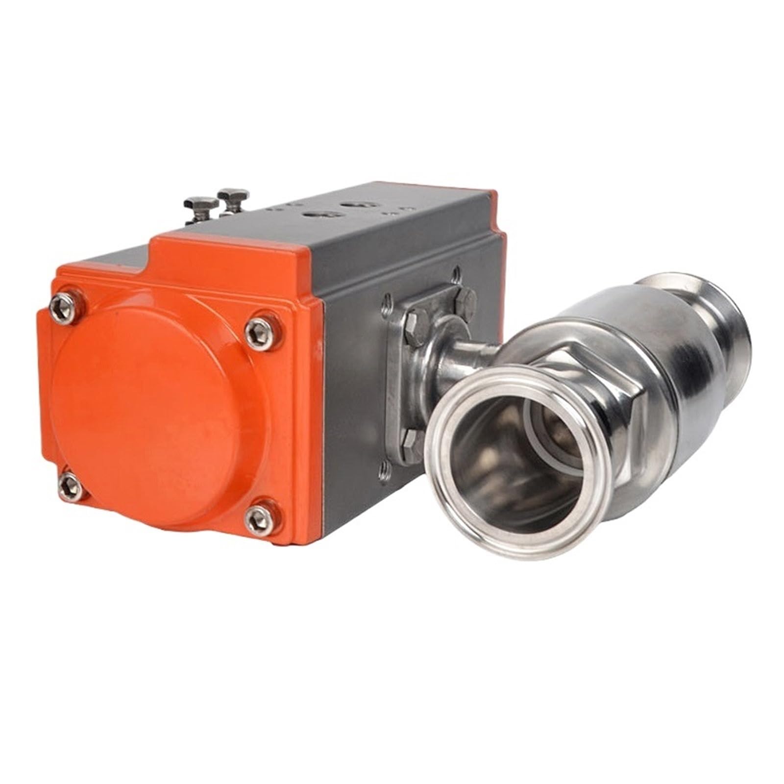 Vanne sanitaire 63mm tri-clamp inox 304 motorisée par cylindre double effet