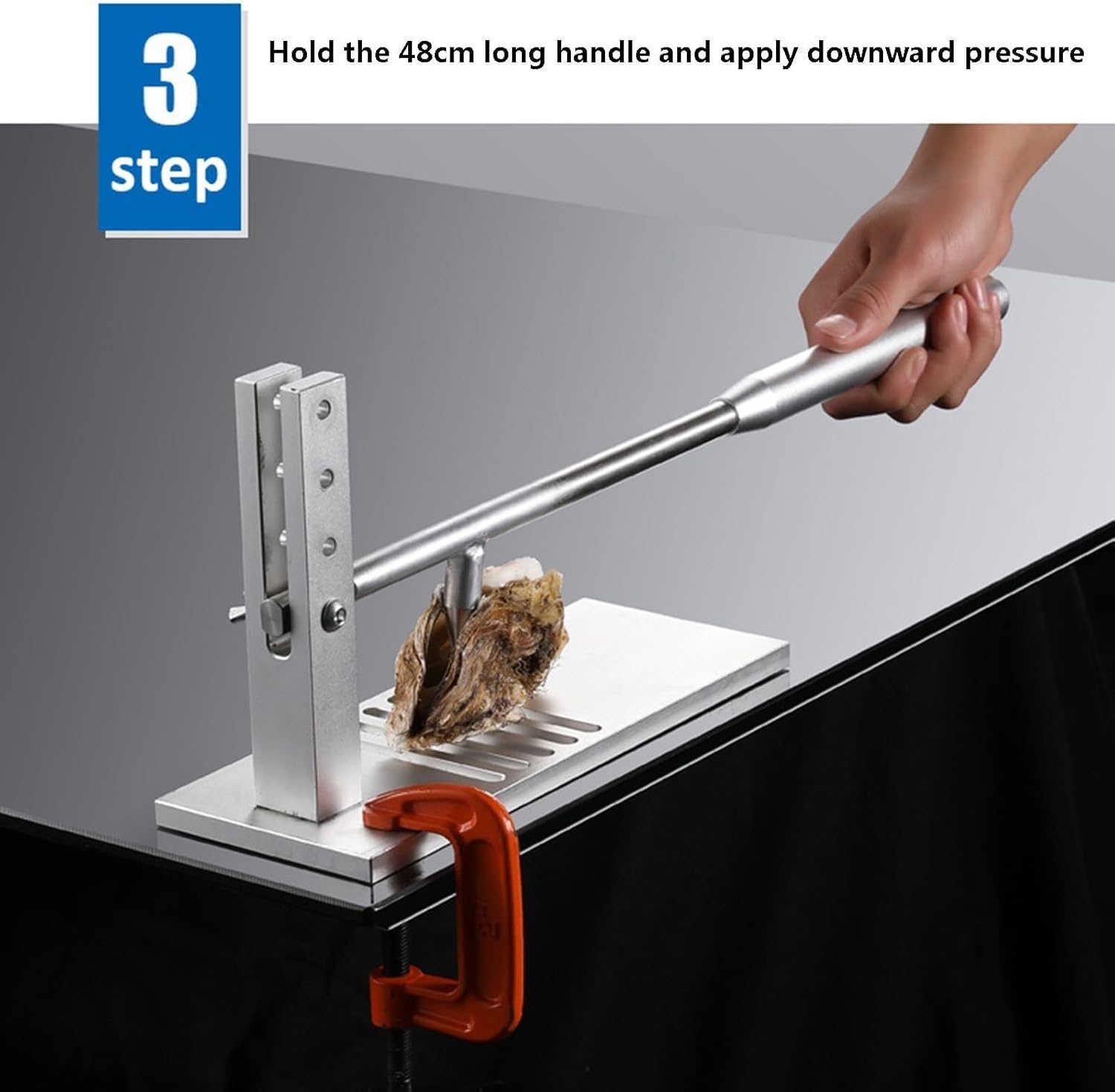 All metal oyster opener tool set, stainless steel oyster opener, adjustable oyster shucker, suitable for home seafood restaurant