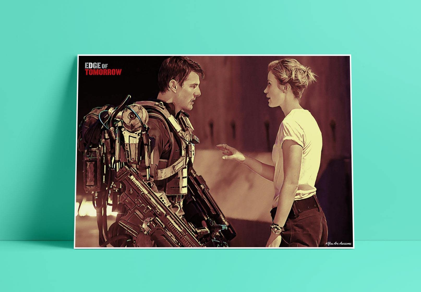 You are Awesome - Edge of Tomorrow Movie: Tom Cruise and Emily Blunt Action/Sci-fi Art Effect Poster 02 (18inchx12inch)